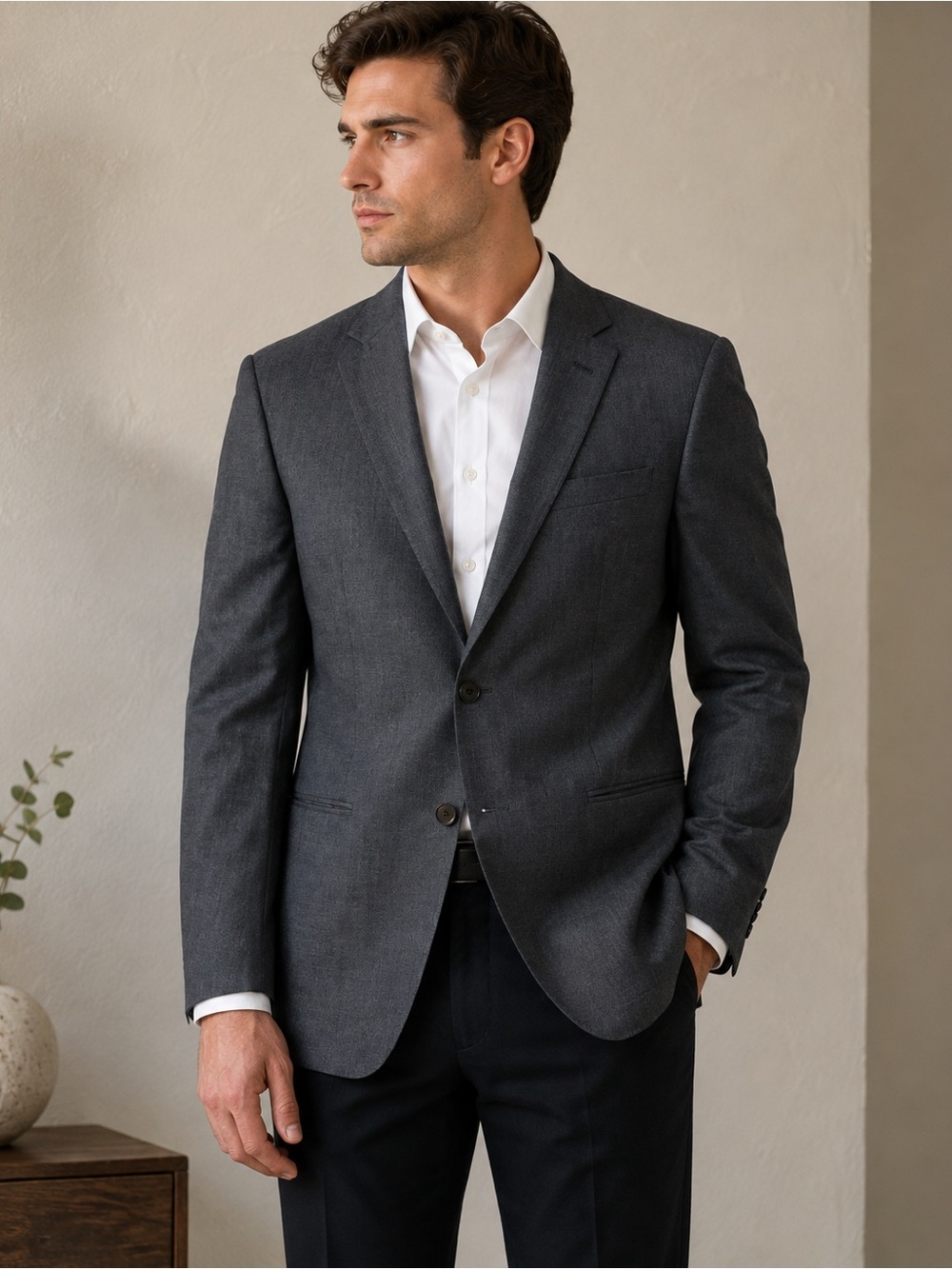 VITALLI Men’s Charcoal Gray Blazer 2 Button Tailored Suit Jacket Size 38R